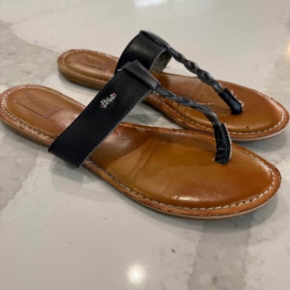 Mad Love Shoes - Mad Love Braided T-Strap Flip Flop Sandals Women’s 10 Black Strap Boho Summer